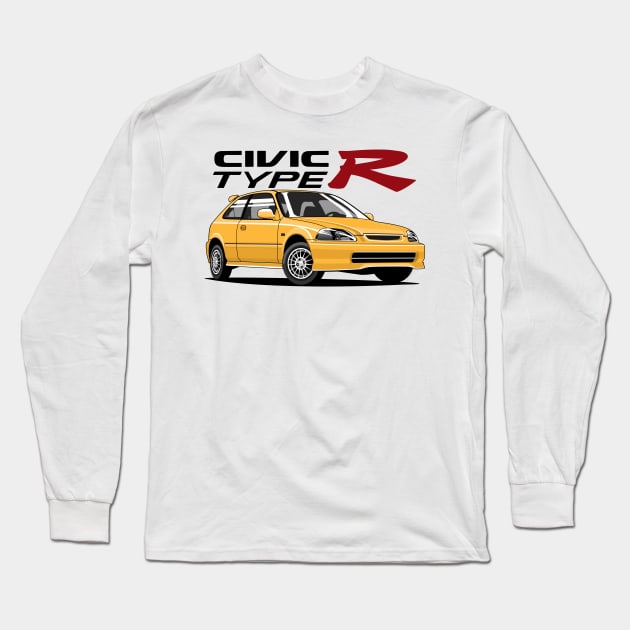 jdm car Civic Type R Long Sleeve T-Shirt by masjestudio